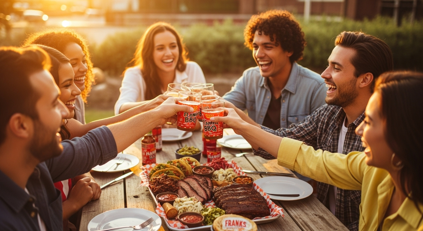 The community at Franks BBQ